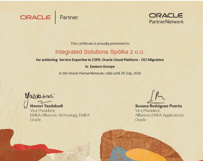 Uzyskaliśmy certyfikat Oracle Cloud Platform - OCI Migration ...